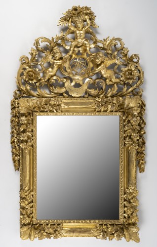 Antiquités - Lyon Mirror From The 18th Century, Regence Period