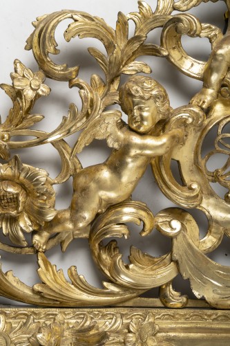 Antiquités - Lyon Mirror From The 18th Century, Regence Period