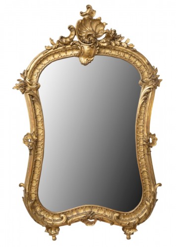 Miroir en bois sculpté et doré, Circa 1870