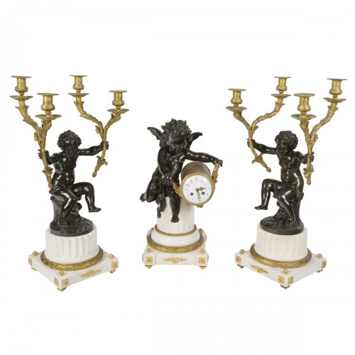Garniture de cheminée Circa 1855 de style Louis XVI