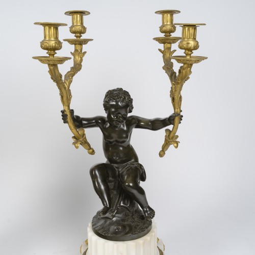 Napoléon III - Garniture de cheminée Circa 1855 de style Louis XVI