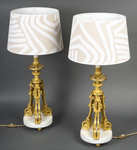 Paire de lampes fin 19e siècle - Luminaires Style Napoléon III