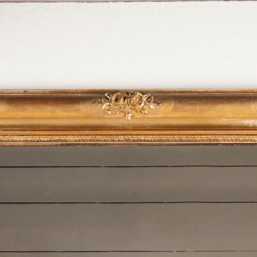Miroirs, Trumeaux  - Grand miroir Louis Philippe en bois doré et sculpté 
