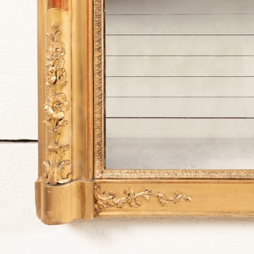 Grand miroir Louis Philippe en bois doré et sculpté  - Louis-Philippe