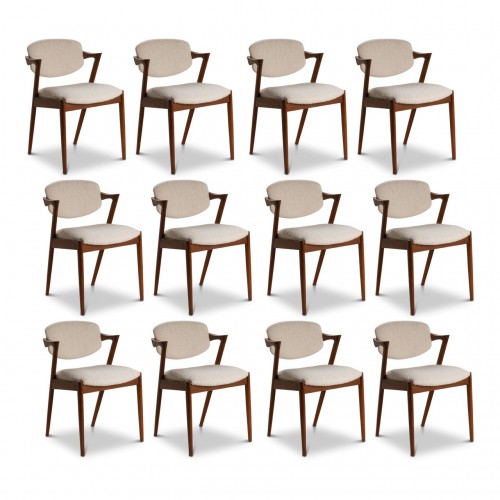 1960 Set of 12 Scandinavian teak chairs
