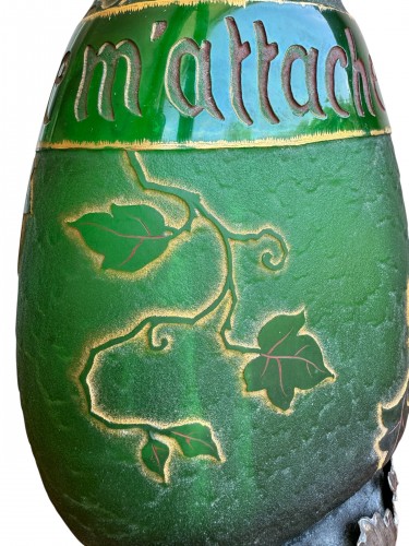 XIXe siècle - Daum Nancy - Vase "Je meurs où je m'attache"