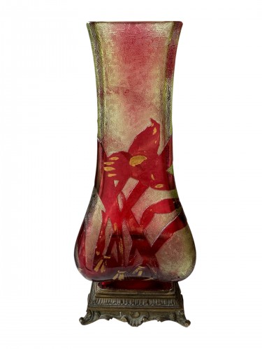 Baccarat vase art nouveau à décor des tigridias