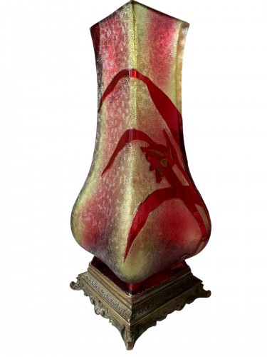 Baccarat vase art nouveau à décor des tigridias - Art nouveau