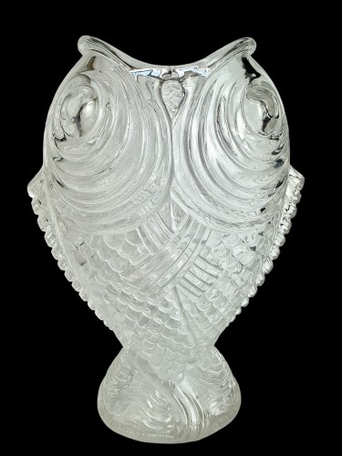 Vase Baccarat « Carpes affrontées » - Verrerie, Cristallerie Style Art nouveau