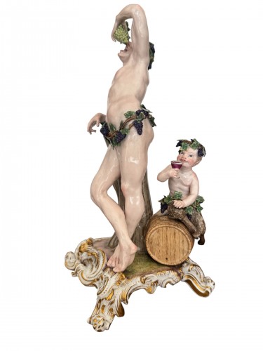 Céramiques, Porcelaines  - Allégorie de l'Automne - Groupe en porcelaine de Meissen 20e siècle