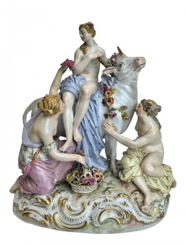 20th century Meissen Porcelain Grupe - The Rape Of Europa