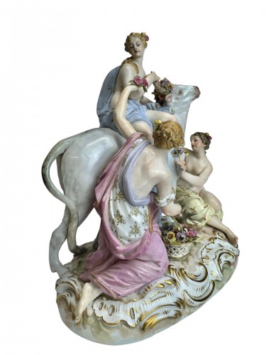 L'enlèvement d'Europe, porcelaine de Meissen 20e siècle - Céramiques, Porcelaines Style 