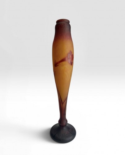Daum Nancy - Vase Fleurs de Tabac - Verrerie, Cristallerie Style Art nouveau
