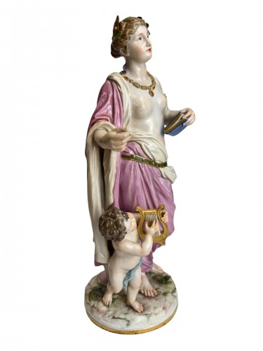 Allégorie de la Musique, groupe en porcelaine de Meissen 20e siècle - Céramiques, Porcelaines Style 