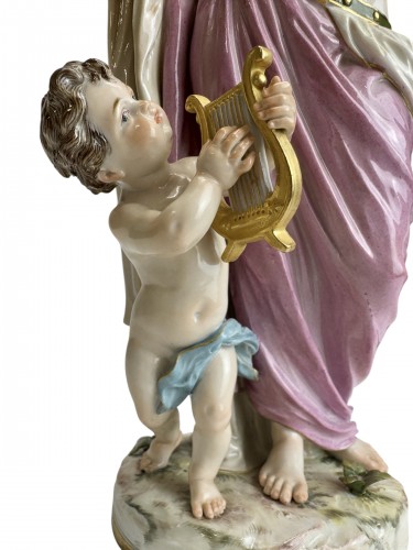 Antiquités - Allégorie de la Musique, groupe en porcelaine de Meissen 20e siècle