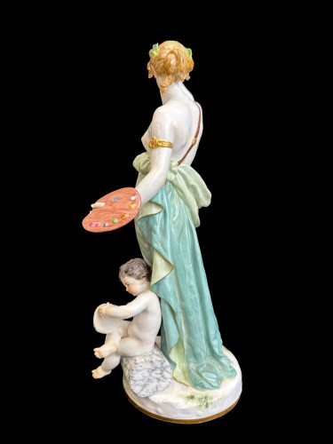 Allégorie de la Peinture, groupe en porcelaine de Meissen 20e siècle - 