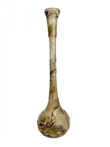 Émile Gallé - Vase à décor émaillé de Chèvrefeuilles - AG Antiquités