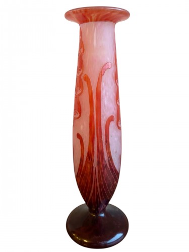 Le Verre Français - Vase à décor des Digitales - AG Antiquités