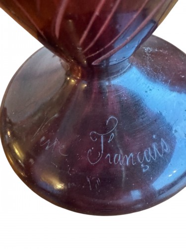 XXe siècle - Le Verre Français - Vase à décor des Digitales