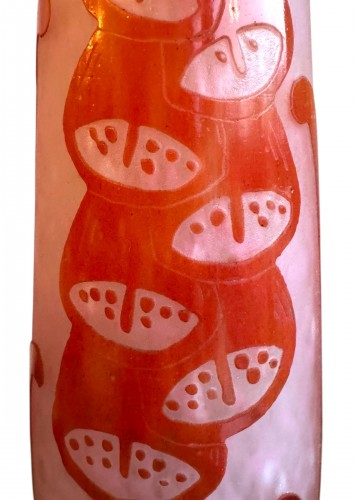 Antiquités - Le Verre Français - Vase à décor des Digitales