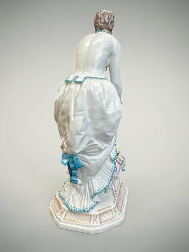 Porcelain & Faience  - Lady With Cupid - 20th century Meissen Porcelain Group, Meissen Model By Paul Scheurich