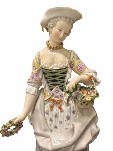Couple de jardiniers - Grand modèle de figures en porcelaine de Meissen - 