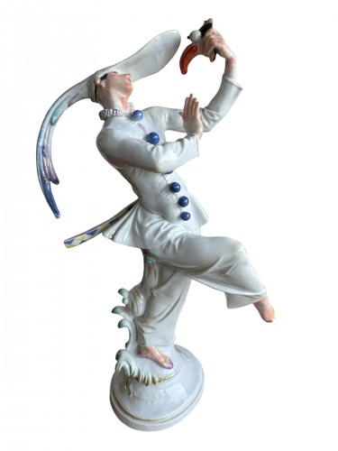 Masked Dancer, Meissen Porcelain Figure model Created By Paul Scheuric