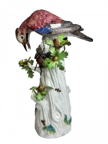 Meissen - Groupe en porcelaine geai avec un lucane cerf-volant - Céramiques, Porcelaines Style 