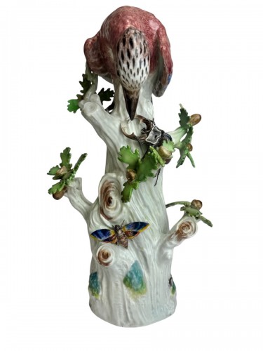 Meissen - Groupe en porcelaine geai avec un lucane cerf-volant - AG Antiquités