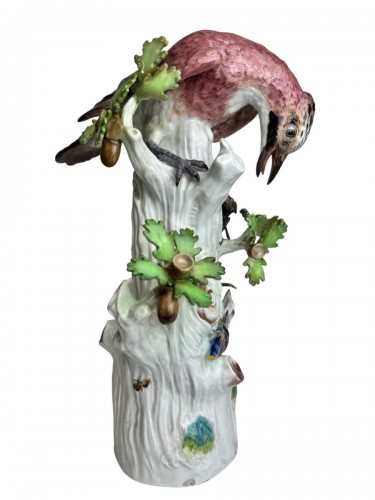  - Meissen - Groupe en porcelaine geai avec un lucane cerf-volant