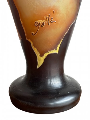 XIXe siècle - Gallé, vase à décor d'orchidées