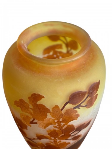 Art nouveau - Gallé, vase à décor d'orchidées