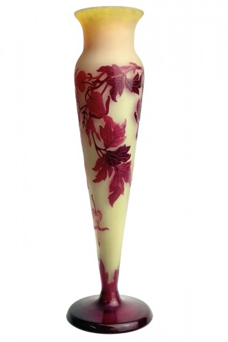 Emile Gallé - Vase ”Cœurs de Marie” - Verrerie, Cristallerie Style Art nouveau