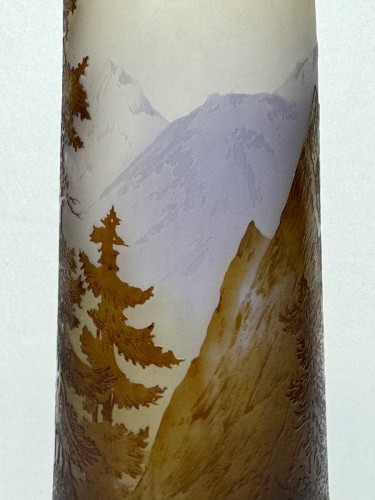 Antiquités - Gallé Vase - La ligne bleue des Vosges