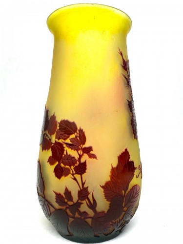 Verrerie, Cristallerie  - Gallé - Vase à décor de Roses