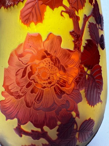 Gallé - Vase à décor de Roses - Art nouveau