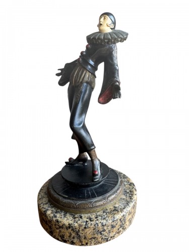 Gustav Schmidt-Cassel (1867-1954) - Pierrot - Sculpture Style Art Déco