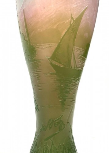 Camille Trutie de Varreux  (1872-1942) - Vase With Lake Decor  - 