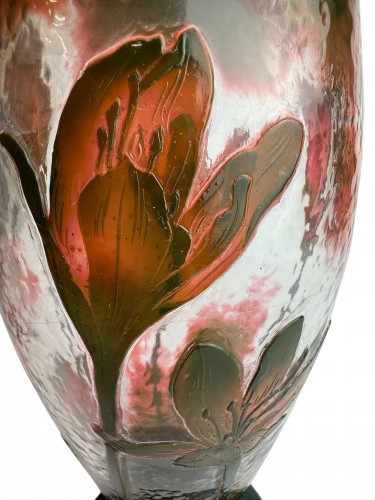 Antiquités - Daum Nancy - Vase ''Colchiques''
