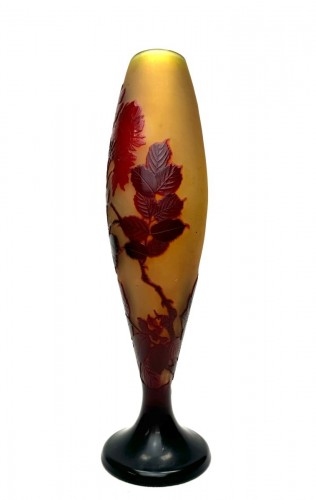 Glass & Crystal  - Gallé - Rosier Eglantine Vase