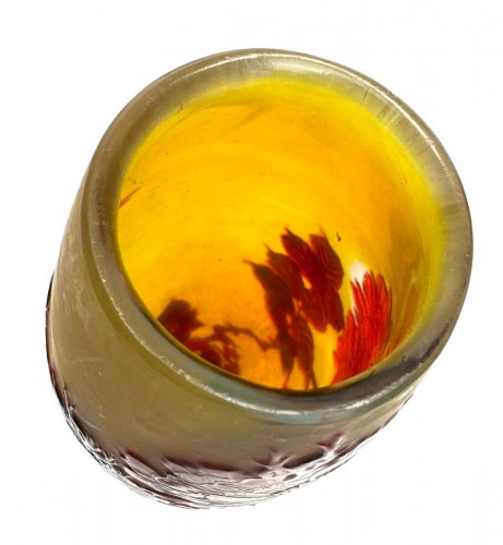 Antiquités - Gallé - Rosier Eglantine Vase