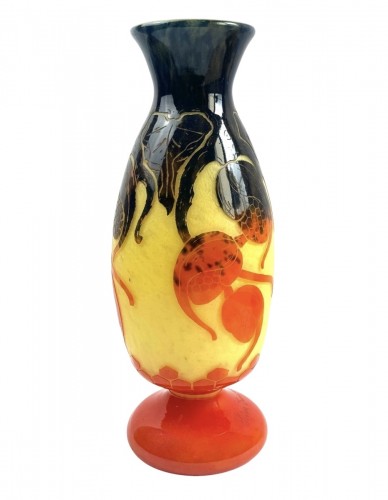 Le Verre Français Schneider- Grand Vase Houblon - Verrerie, Cristallerie Style Art Déco
