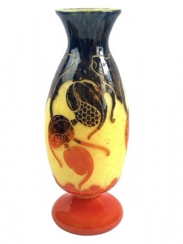 Verrerie, Cristallerie  - Le Verre Français Schneider- Grand Vase Houblon