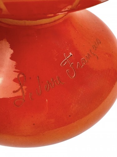 Le Verre Français Schneider- Grand Vase Houblon - AG Antiquités