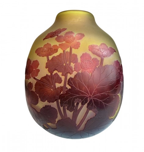 Gallé, Vase Decorated With Marsh Marigold Flowers