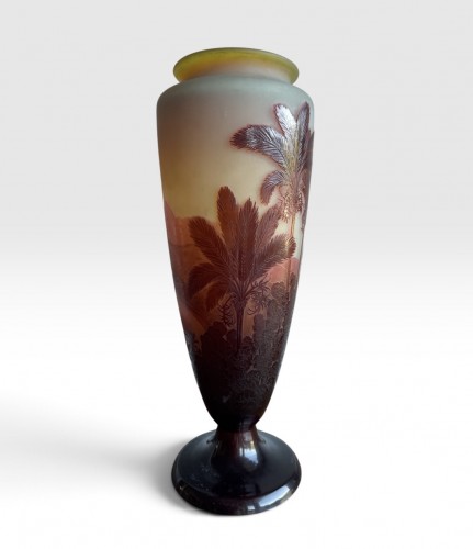Verrerie, Cristallerie  - Vase Gallé Rio de Janeiro - Plage de Botafogo et Corcovado