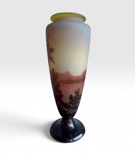 Vase Gallé Rio de Janeiro - Plage de Botafogo et Corcovado - Art nouveau