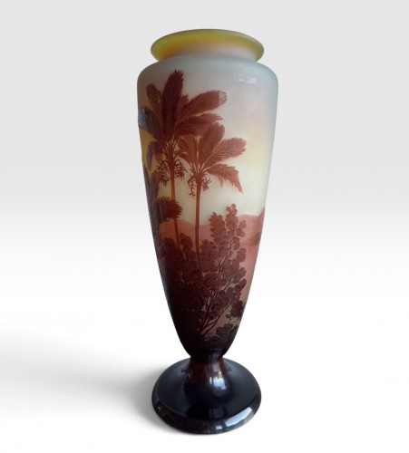 Art nouveau - Vase Gallé Rio de Janeiro - Plage de Botafogo et Corcovado