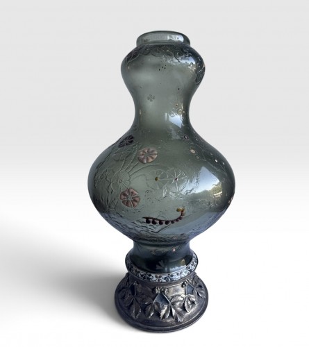 Désiré Christian - Vase à la frise fleurie Verrerie d'Art de Lorraine Burgun, Schvere - AG Antiquités