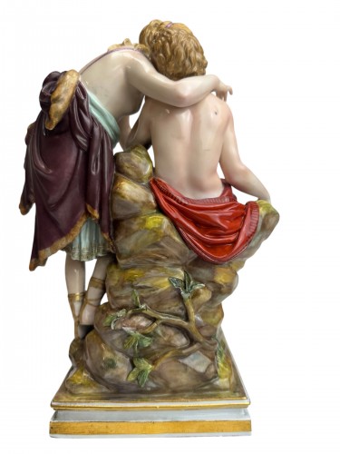 XIXe siècle - « Diane et Endymion » Groupe en porcelaine de Meissen